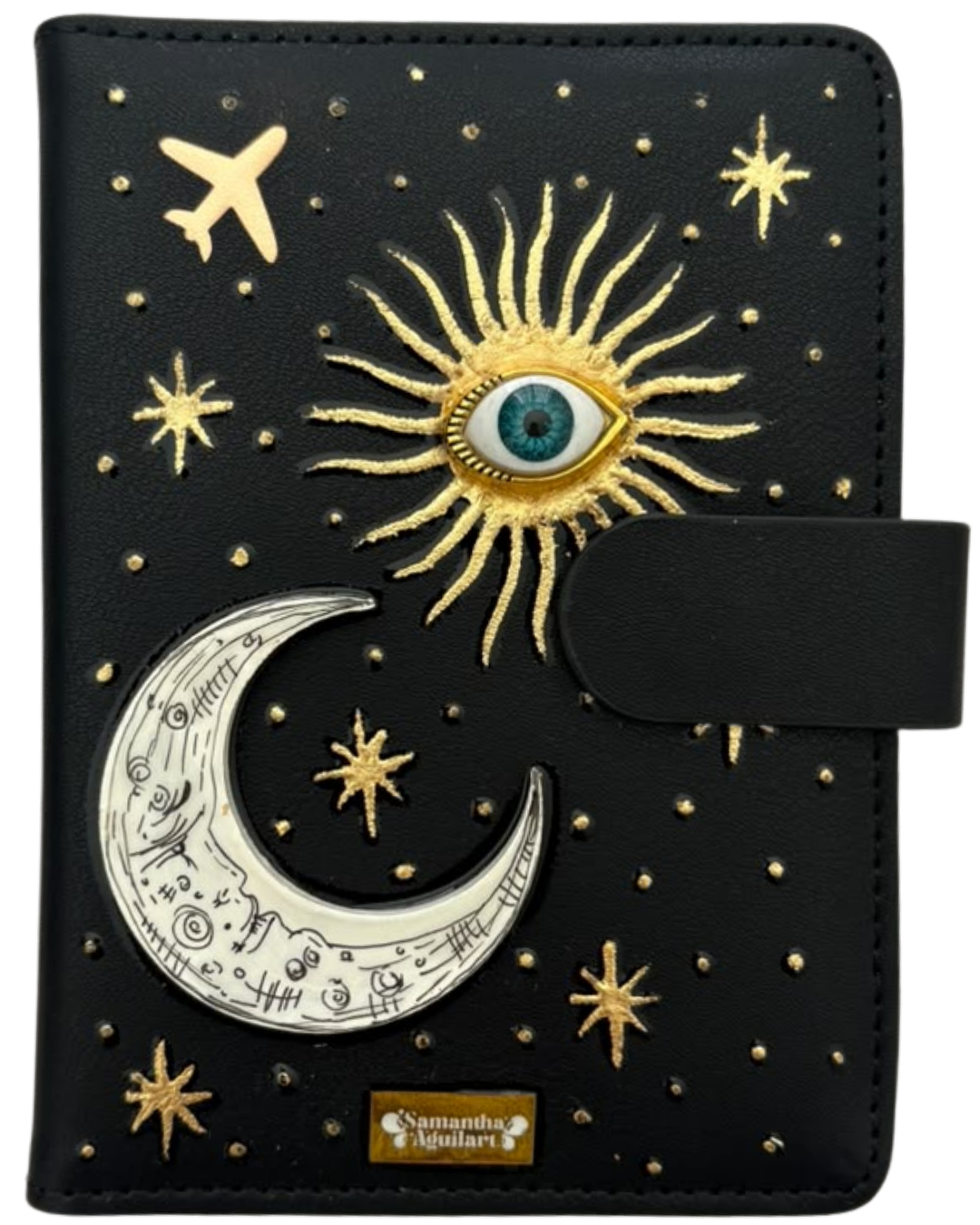 PORTA PASAPORTE ECLIPSE DORADO