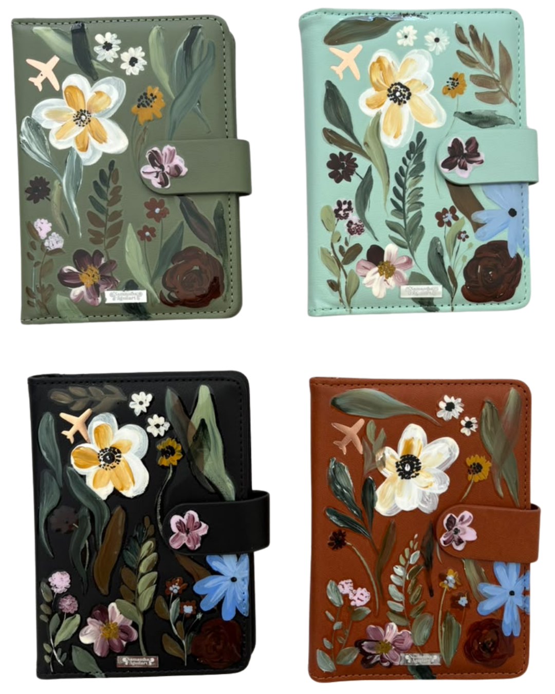 PORTA PASAPORTE FLORES