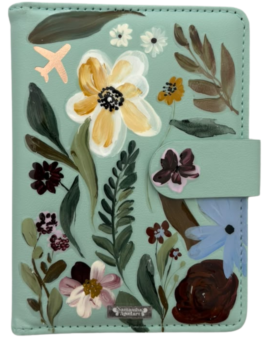 PORTA PASAPORTE FLORES