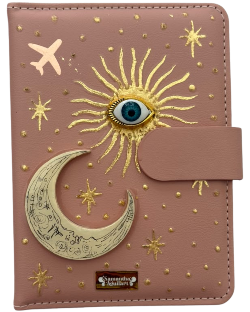 PORTA PASAPORTE ECLIPSE DORADO